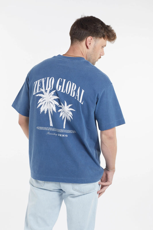 Camiseta GLOBAL PALMS Azul