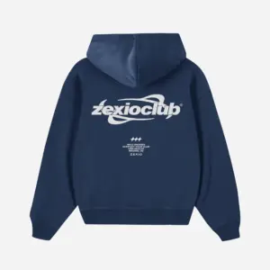 Mockup de espaldas sudadera zexio club azul marino